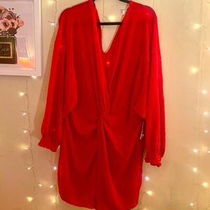 NWT bar III red metallic romper